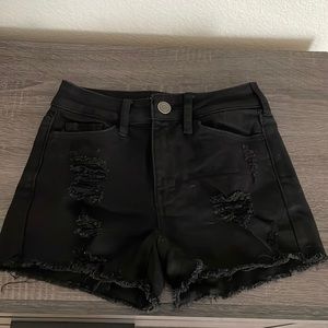 Black jean shorts
